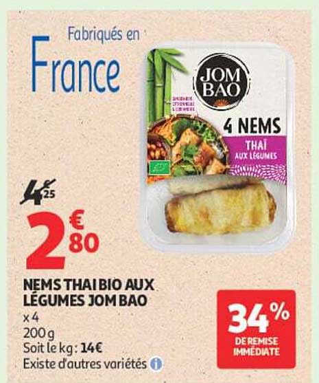 NEMS THAÏ BIO AUX LÉGUMES JOM BAO