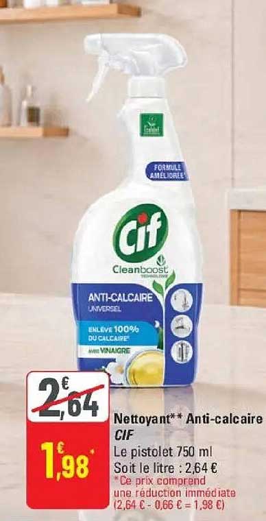 Nettoyant** Anti-calcaire CIF Le pistolet 750 ml