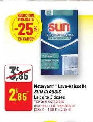Nettoyant** Lave-Vaisselle SUN CLASSIC La boîte 3 doses