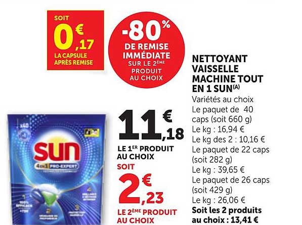 NETTOYANT VAISSELLE MACHINE TOUT EN 1 SUN(A)