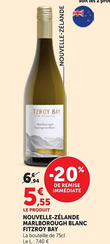 NOUVELLE-ZÉLANDE MARLBOROUGH BLANC FITZROY BAY