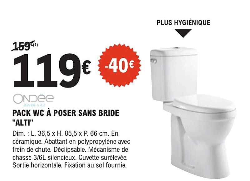 PACK WC À POSER SANS BRIDE "ALTI"