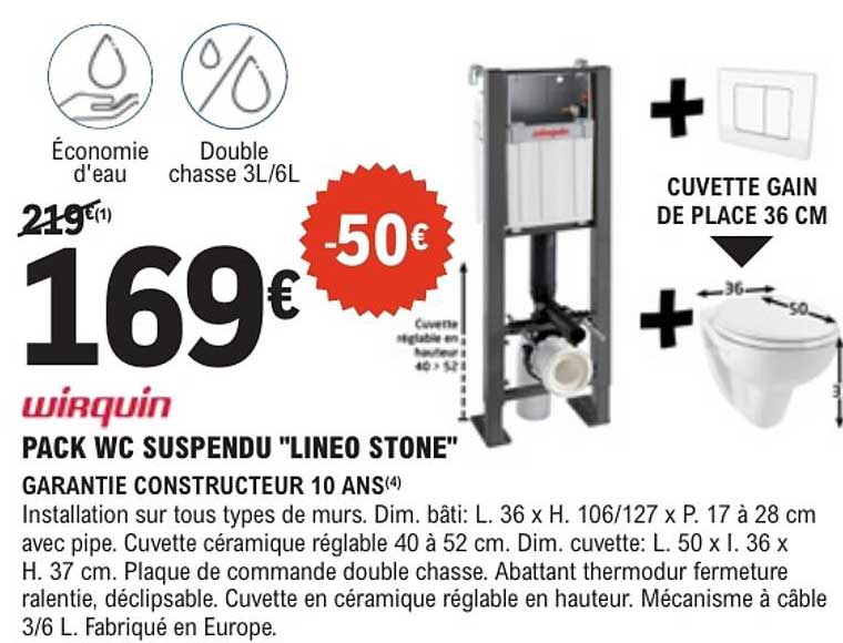 PACK WC SUSPENDU "LINEO STONE"
