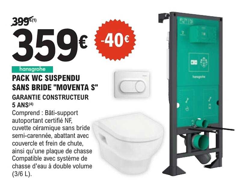 PACK WC SUSPENDU SANS BRIDE "MOVENTA S"