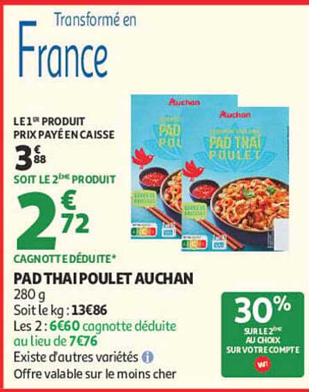 PAD THAI POULET AUCHAN