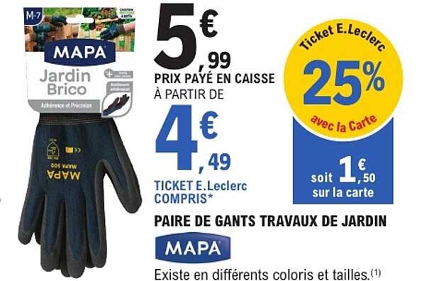 PAIRE DE GANTS TRAVAUX DE JARDIN MAPA