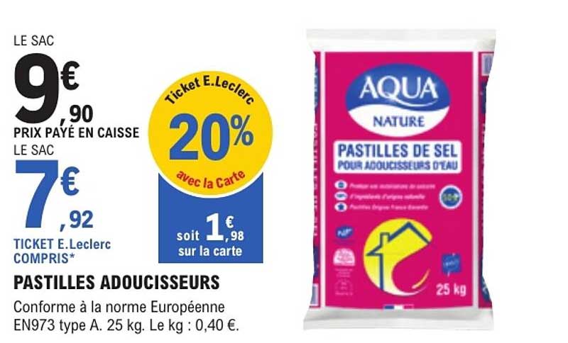 PASTILLES ADOUCISSEURS