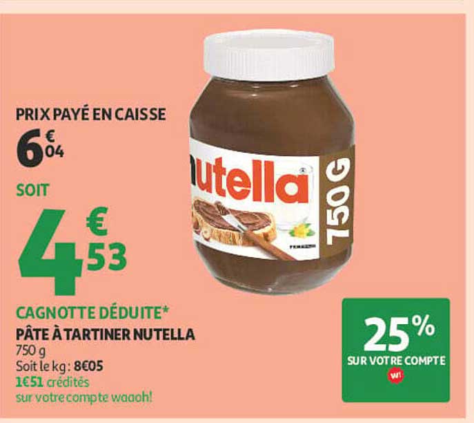 PÂTE À TARTINER NUTELLA 750 g
