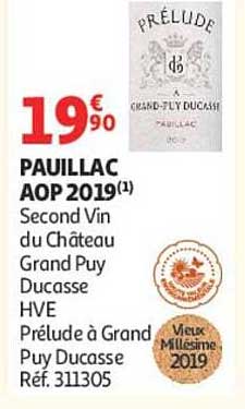 PAUILLAC AOP 2019(1) Second Vin du Château Grand Puy Ducasse HVE Prélude à Grand Puy Ducasse Réf. 311305
