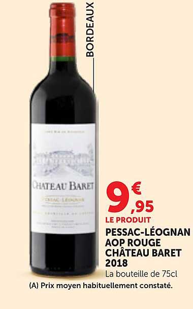 PESSAC-LÉOGNAN AOP ROUGE CHÂTEAU BARET 2018