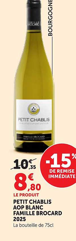 PETIT CHABLIS AOP BLANC FAMILLE BROCARD 2025