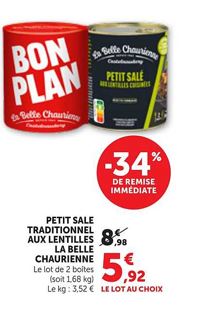 PETIT SALE TRADITIONNEL AUX LENTILLES LA BELLE CHAURIENNE