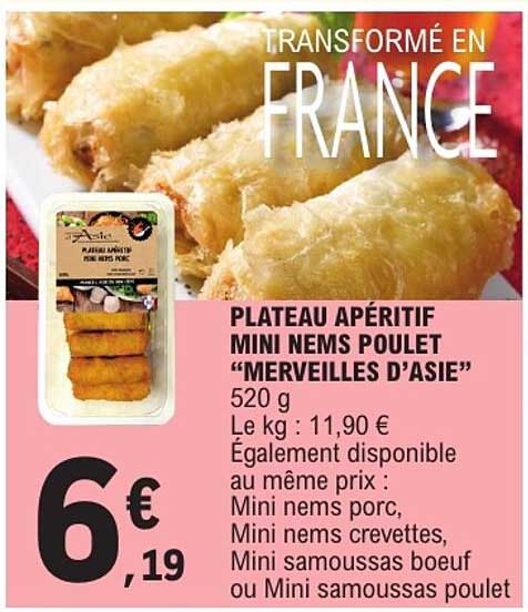 PLATEAU APÉRITIF MINI NEMS POULET “MERVEILLES D’ASIE”