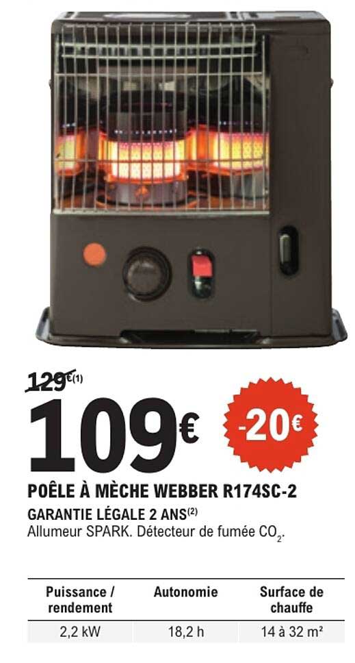 POÊLE À MÈCHE WEBBER R174SC-2