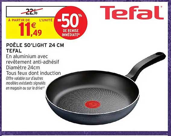POÊLE SO'LIGHT 24 CM TEFAL