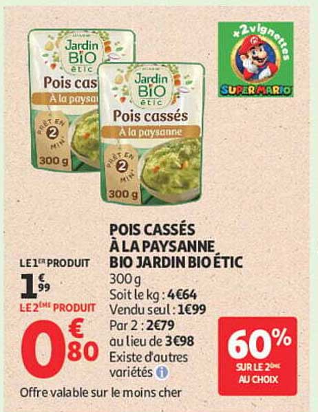 POIS CASSÉS À LA PAYSANNE BIO JARDIN BIO'ETIC 300 g