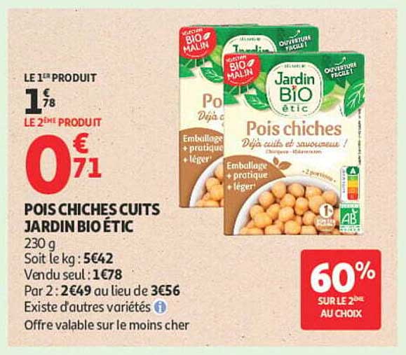 POIS CHICHES CUITS JARDIN BIO ÉTIC
