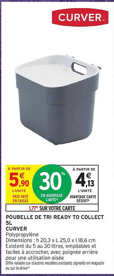 POUBELLE DE TRI READY TO COLLECT 5L CURVER