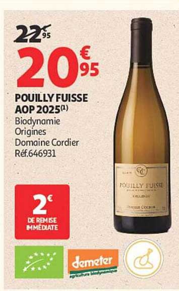 POUILLY FUISSE AOP 2025(1) Biodynamie Origines Domaine Cordier Réf.646931
