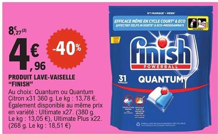 PRODUIT LAVE-VAISSELLE “FINISH”