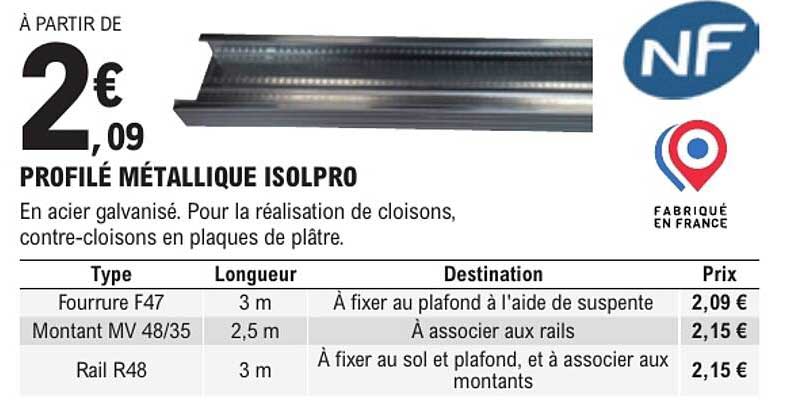 PROFILÉ MÉTALLIQUE ISOLPRO