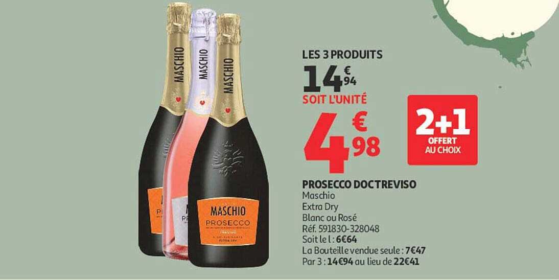 PROSECCO DOCTREVISO Maschio Extra Dry Blanc ou Rosé