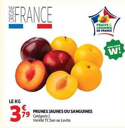 PRUNES JAUNES OU SANGUINES
