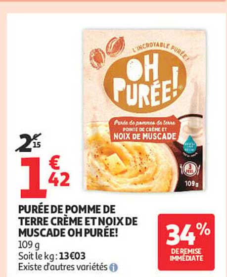 PURÉE DE POMME DE TERRE CRÈME ET NOIX DE MUSCADE OH PURÉE!