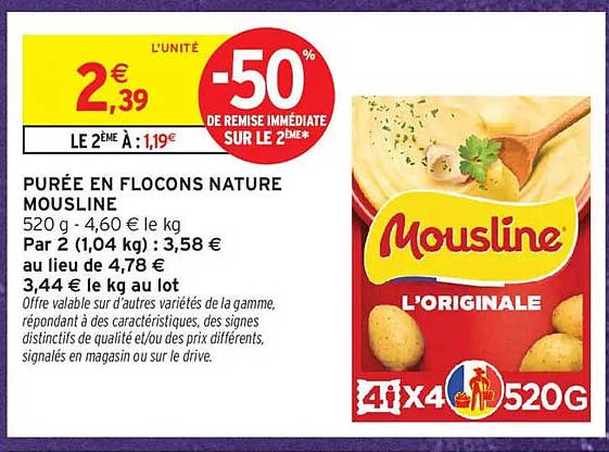 PURÉE EN FLOCONS NATURE MOUSLINE