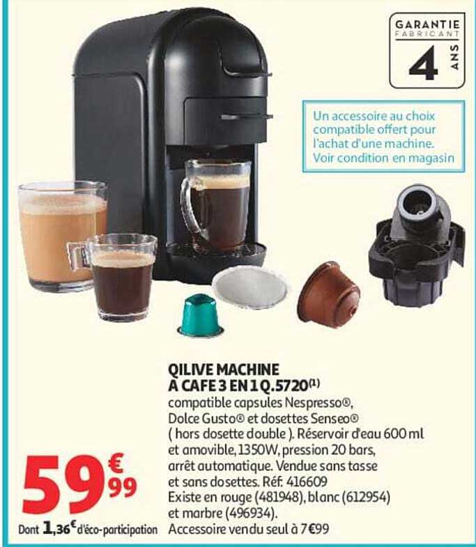 QILIVE MACHINE A CAFE 3 EN 1 Q.5720