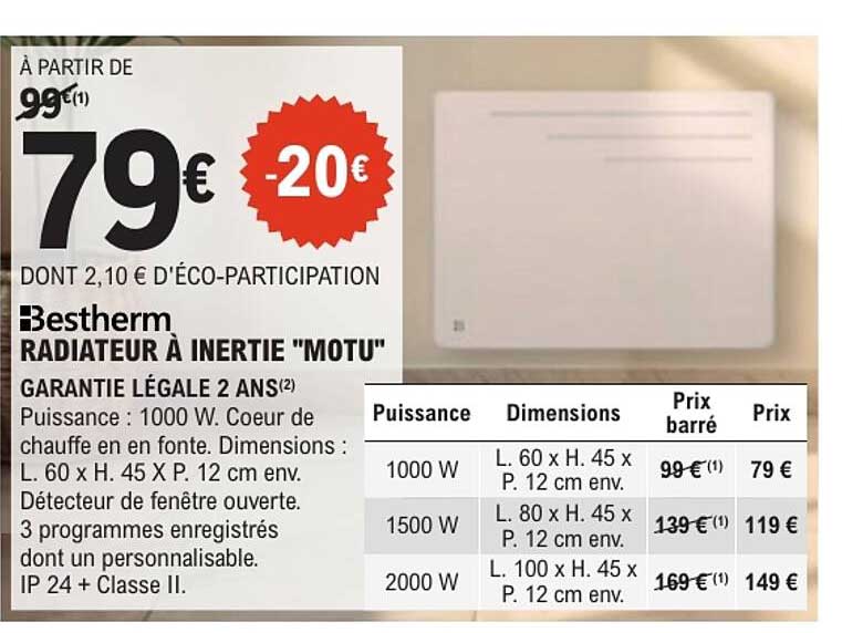 Radiateur à inertie "Motu"