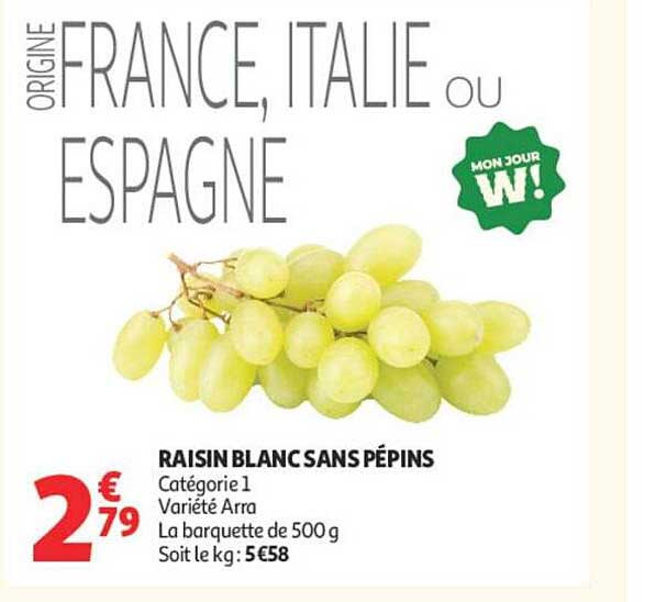 RAISIN BLANC SANS PÉPINS