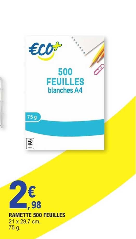 RAMETTE 500 FEUILLES 21 x 29,7 cm. 75 g.