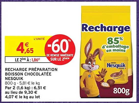 RECHARGE PRÉPARATION BOISSON CHOCOLATÉE NESQUIK