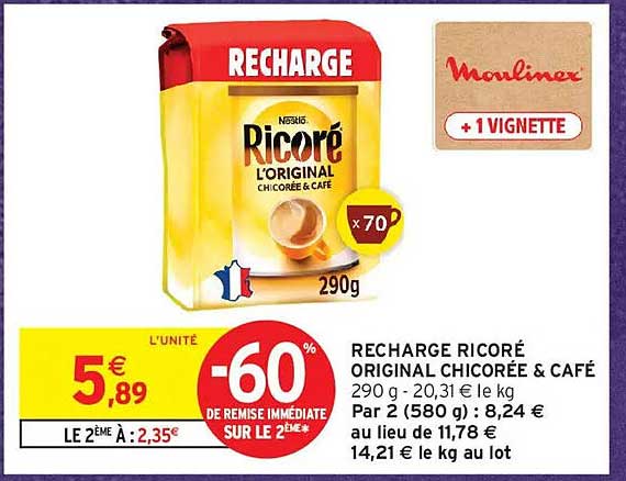 RECHARGE RICORÉ ORIGINAL CHICOREE & CAFÉ 290 g