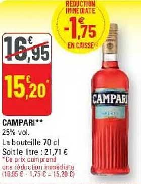 REDUCTION IMMEDIATE -1,75 EN CAISSE