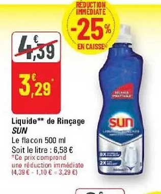 REDUCTION IMMEDIATE -25% EN CAISSE