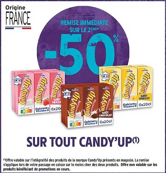 REMISE IMMÉDIATE SUR LE 2ÈME -50% SUR TOUT CANDY'UP(1)
