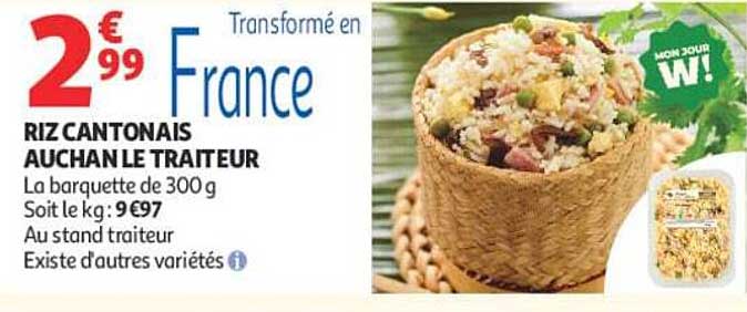 RIZ CANTONAIS AUCHAN LE TRAITEUR