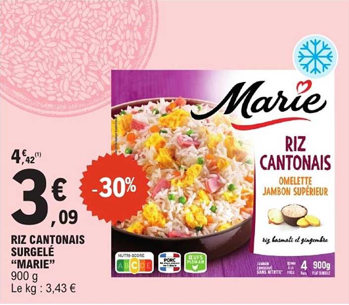 RIZ CANTONAIS SURGELÉ “MARIE” 900 g
