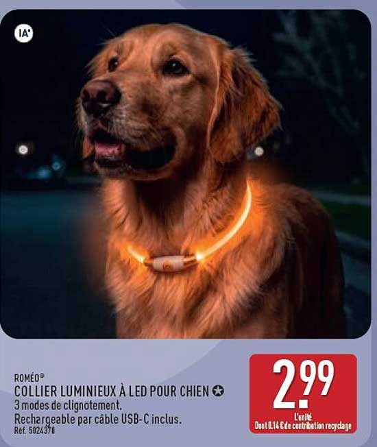 ROMEO® COLLIER LUMINEUX À LED POUR CHIEN