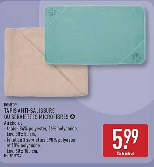 ROMEO® TAPIS ANTI-SALISSURE OU SERVIETTES MICROFIBRES