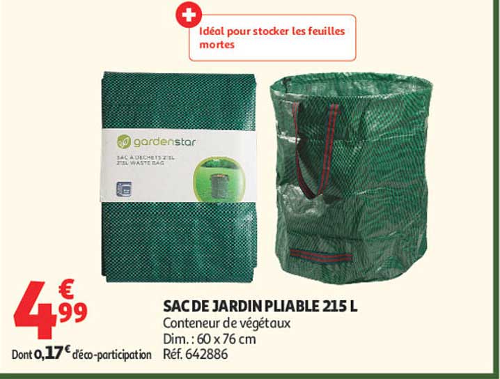 SAC DE JARDIN PLIABLE 215 L