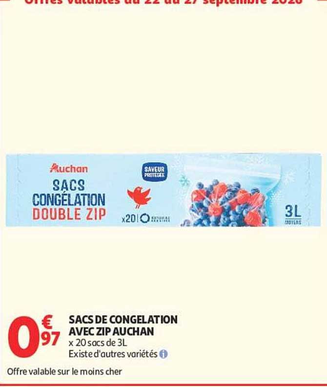 SACS DE CONGELATION AVEC ZIP AUCHAN