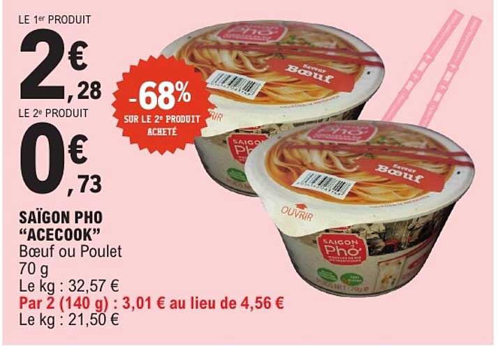 SAÏGON PHO “ACECOOK” Bœuf ou Poulet 70 g