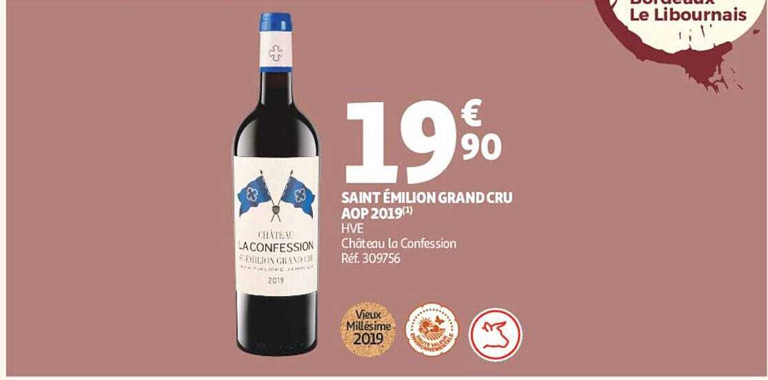 SAINT ÉMILION GRAND CRU AOP 2019(1) HVE Château la Confession Réf. 309756