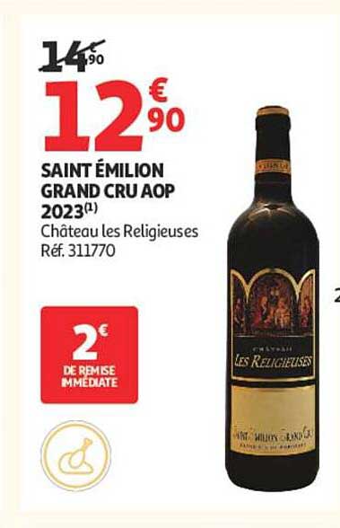SAINT ÉMILION GRAND CRU AOP 2023(1) Château les Religieuses Réf. 311770