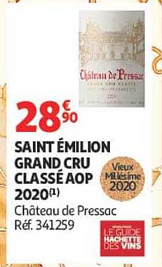 SAINT EMILION GRAND CRU CLASSÉ AOP 2020(1) Château de Pressac Réf. 341259