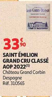 SAINT EMILION GRAND CRU CLASSÉ AOP 2022(1) Château Grand Corbin-Despagne Réf.310565