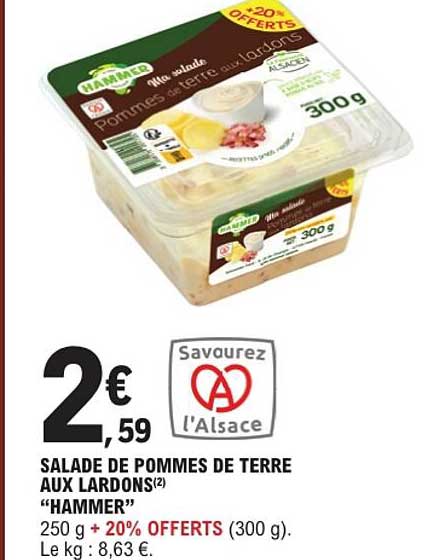 SALADE DE POMMES DE TERRE AUX LARDONS "HAMMER"